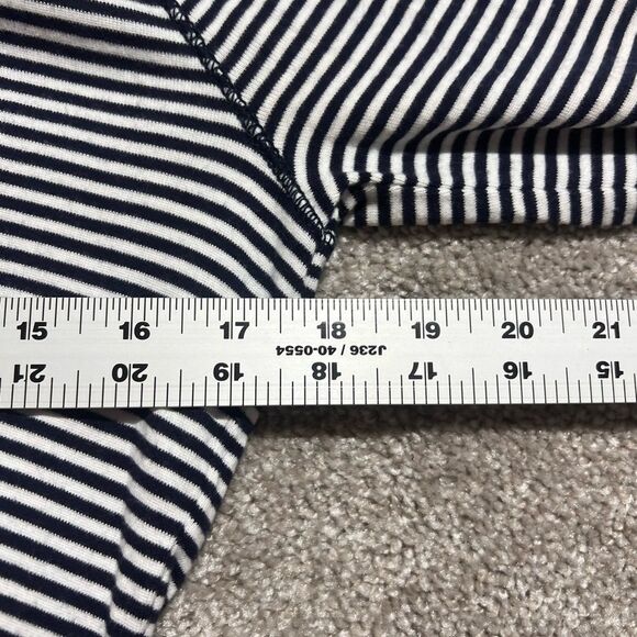 Chaps Woman’s Blue white Striped long sleeve blouse top Size Medium *flaw - Picture 6 of 9